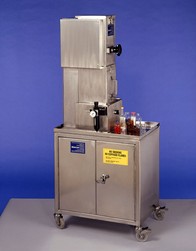 Balcan Mk2P Pneumatic Vial Crusher Stainless Steel Trolley